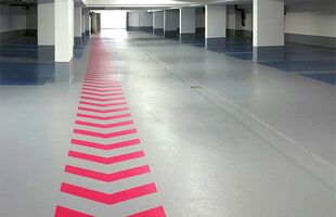 Verwaltungsgebäude Esslingen, Tiefgaragen-Beschichtung OS 8